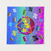 80's RETRO OUDE SCHOOL-CASSETTEBANDJE Wandkleed (Voorkant (horizontaal))