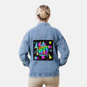 80'S RETRO  OUDE SCHOOLSTIJL DENIM JACKET