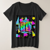 80'S RETRO  OUDE SCHOOLSTIJL GROTE MAAT T-SHIRT (Design voorkant)