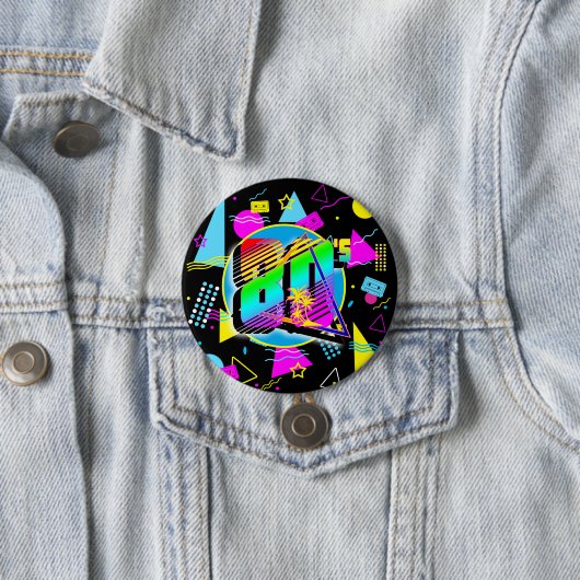 80'S RETRO  OUDE SCHOOLSTIJL RONDE BUTTON 7,6 CM (In situ)