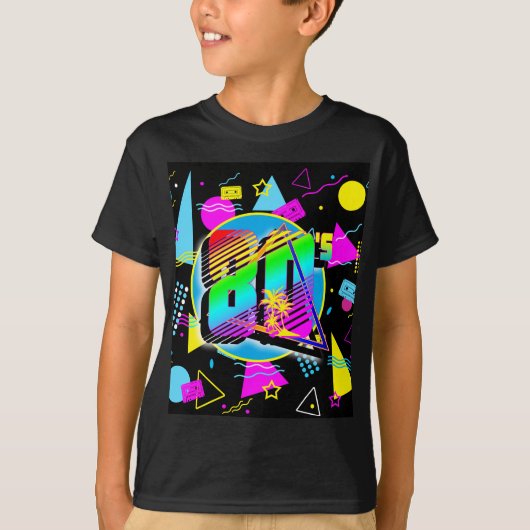 80'S RETRO  OUDE SCHOOLSTIJL T-SHIRT (Voorkant)