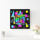 80'S RETRO  OUDE SCHOOLSTIJL VIERKANTE KLOK (Huis)