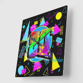 80'S RETRO  OUDE SCHOOLSTIJL VIERKANTE KLOK (Hoek)