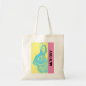 80's Retro  Paashaas Canvas tas met Naam (Voorkant)