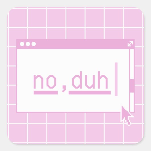 80's Retro Pixel Toch Zelfde Vierkante Sticker (Voorkant)