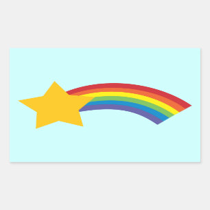 80's Retro Pop Rainbow Shooting Star Stickers