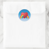 80's Retro Puffy Heart en Rainbow Sticker (Tas)