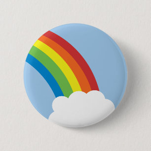 80's Retro Rainbow-Button Ronde Button 5,7 Cm