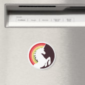 80's Retro Rainbow et Unicorn Magnet (In Situ (Lave-vaisselle))