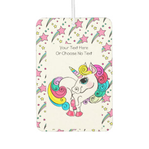 80s Retro Rainbow Stars White Unicorn Luchtverfrisser