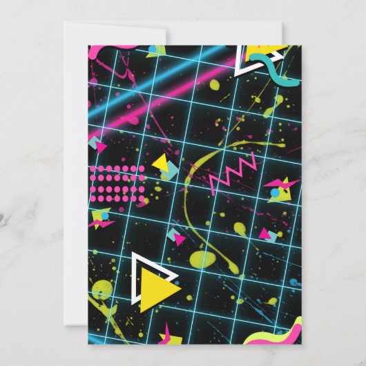 80's Retro Roller Skating Schaats Dark Skin Party Kaart (Achterkant)