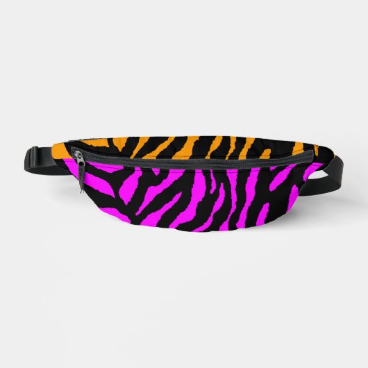 80s RETRO ROSE ORANGE TIGER STRIPES FANNY PACK (Recto)