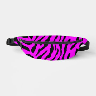 80s RETRO ROZE TIJGER STREPEN FANNY PACK Heuptasje