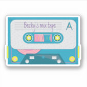 80s retro  schattig cassette sticker (Voorkant)