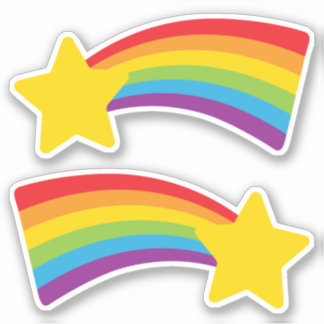80's Retro Shooting Star met Rainbow Stickers