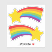 80's Retro Shooting Star met Rainbow Stickers (Vel)