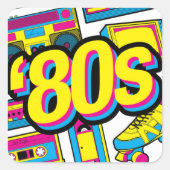80s Retro Sticker Blad -  Throwback Vibes (Voorkant)