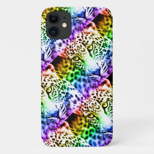 80s Retro Stijl Regenboog Luipaard iPhone 11 Hoesje