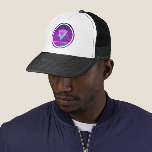 80s Retro Synthwave Net Trucker Pet (In situ)