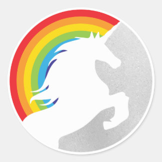 80's Retro Unicorn en Rainbow Redux 2022 Ronde Sticker
