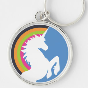 80's Retro Unicorn en Rainbow-Sleutelhanger Sleutelhanger