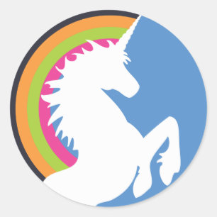 80's Retro Unicorn en Rainbow Stickers