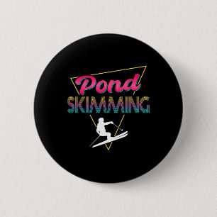80s Retro Vijver Skaten Kleding Ski Vijver Skimmer Ronde Button 5,7 Cm