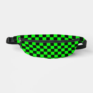 80S RETRO ZWART GROEN SCHAAKBORD FANNY PACK HEUPTASJE