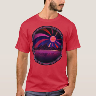 80s Retrowave Abstract Landschap T-shirt