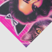 80s Retrowave Cat Woman Tissuepapier (Detail)