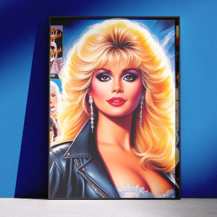 80s Retrowave Vrouw Poster