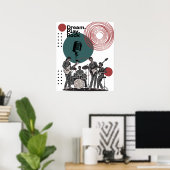 80's Rock Band Poster (Thuiskantoor)