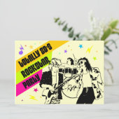 80's Rockstar Party uitnodiging (Staand voorkant)