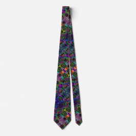 80's Running Man Psychedelic Silk Foulard Stropdas