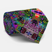 80's Running Man Psychedelic Silk Foulard Stropdas (Opgerold)