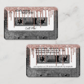 80's Silver Glitter Drip Cassettebandje Mixtape Visitekaartje (Voorkant / Achterkant)