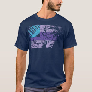 80s stijl Beethoven Vlag met 5e Symfonie Notities T-shirt