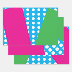 80s stijl vette vormen en kleuren inpakpapier vel