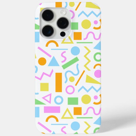 80s Stijl Vorm Patroon Kleur op Wit Case-Mate iPhone Case (Achterkant)