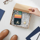 80s Stripe eenvoudig monogram initiaal aangepast Case-Mate iPhone Case