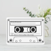 80s Style Retro Music Tape Wedding RSVP Kaart (Staand voorkant)