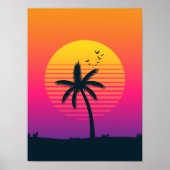 80s Sunset Poster (Voorkant)