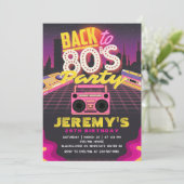 80s Thème Anniversaire Invitation de fête (Debout devant)
