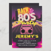 80s Thème Anniversaire Invitation de fête (Devant / Derrière)