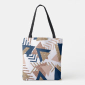 80s Trendy Abstract | Navy en Roos Gold Pattern Draagtas (Achterkant)