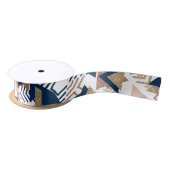80s Trendy Abstract | Navy en Roos Gold Pattern Lint (Spoel)
