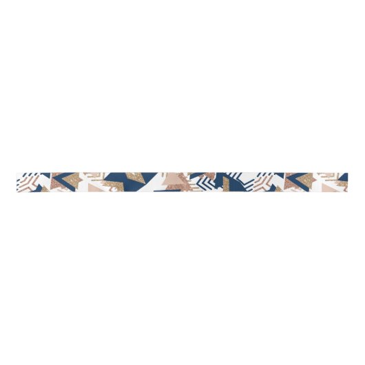 80s Trendy Abstract | Navy en Roos Gold Pattern Lint (Voorkant)