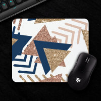 80s Trendy Abstract | Navy en Roos Gold Pattern