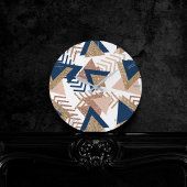 80s Trendy Abstract | Navy en Roos Gold Pattern Ronde Klok