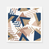 80s Trendy Abstract | Navy en Roos Gold Pattern Servet (Voorkant)